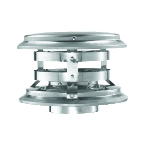 DuraVent 4 in. D Galvanized/Stainless Steel Twist Lock Termination Cap, B & K, Mfr#: 4PVL-VCR